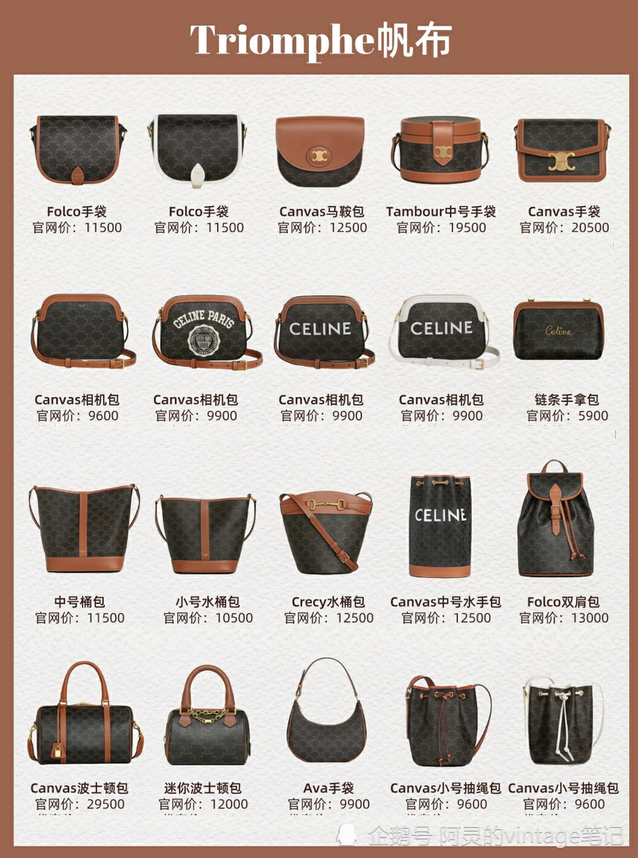 2分钟9张图看完celine思琳140款经典包包