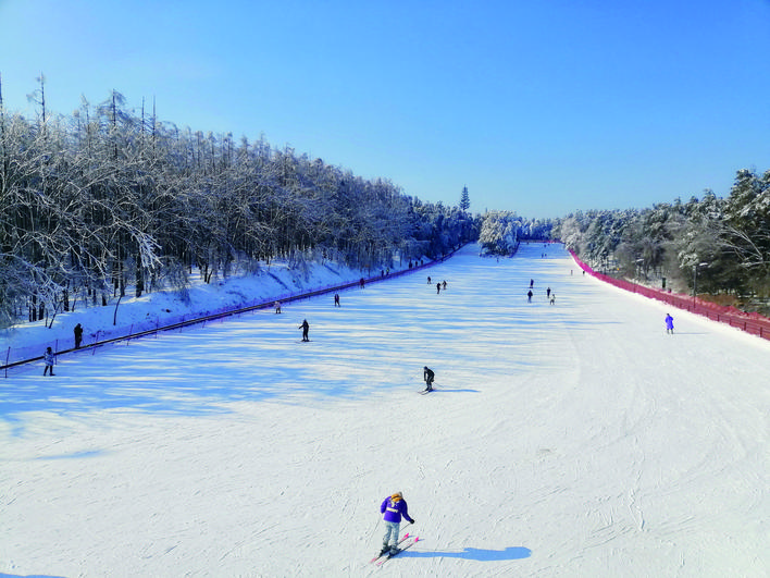净月潭滑雪场 本组图片除署名外由各景区提供 长春的冬天,冰雪一妒乔
