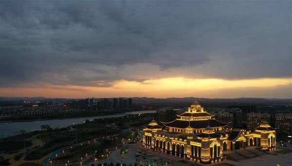 夜景,乌兰牧骑宫