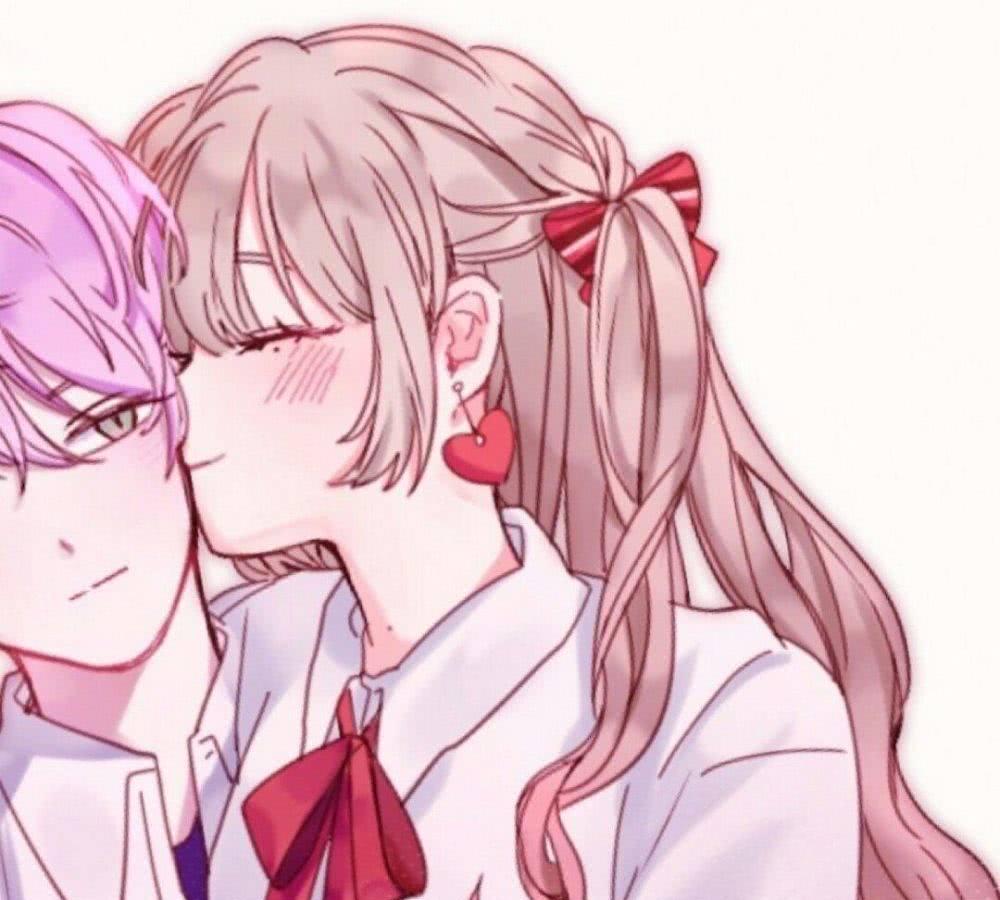 华丽唯美二次元动漫情侣头像,形影不离的追随,只为表达那一句爱
