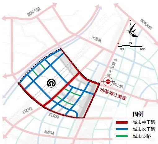 内通达:围绕着惠州北站,还将构建起密集的公路道路系统,实现片区各
