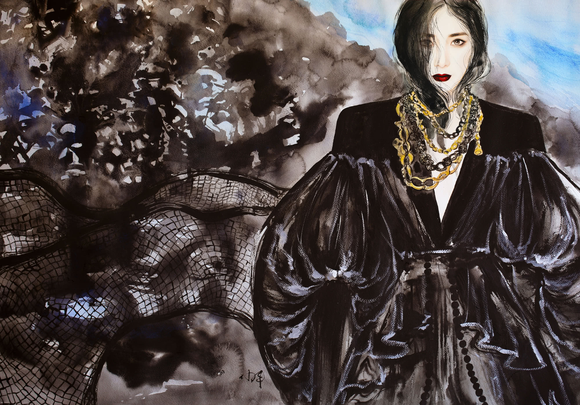 杨幂最新杂志封面曝光,手绘图暗藏深意,网友:画的还挺美