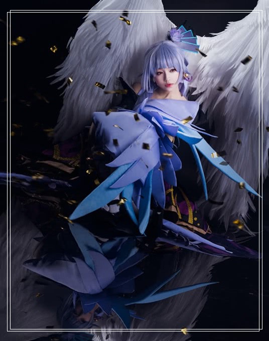 热门游戏人物cos合集——以津真天女神,白色翅膀好美!