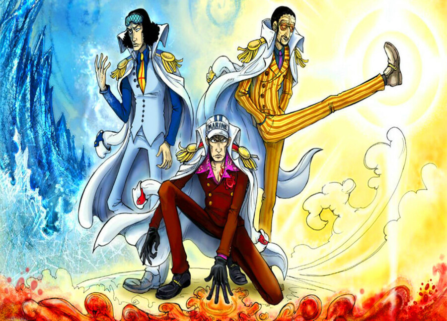 海贼王 三大将谁强谁弱 青雉不敌赤犬而断腿 跟黄猿打会怎样