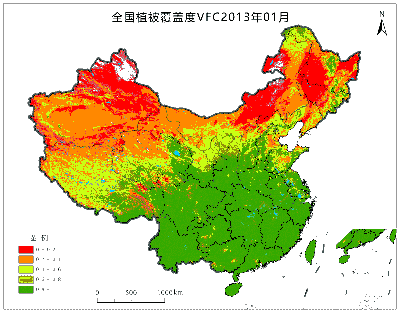 其中,ndvisoil为完全是裸土或无植被覆盖区域的ndvi值,相当于ndvimin