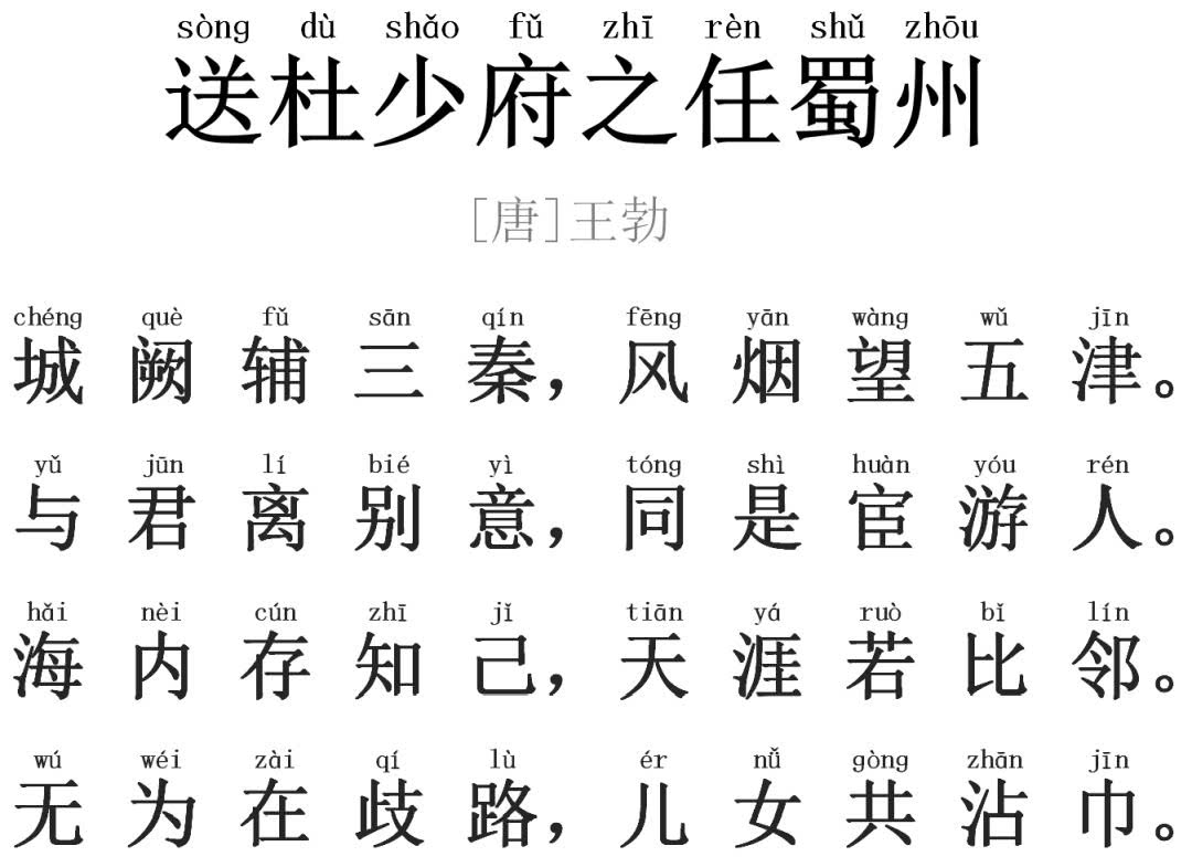 送杜少府之任蜀州