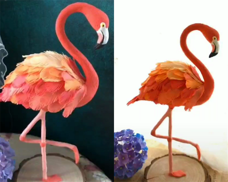 手艺人徒手捏火烈鸟,开局有点秀,看到最后:妈妈再也不担心我闲了