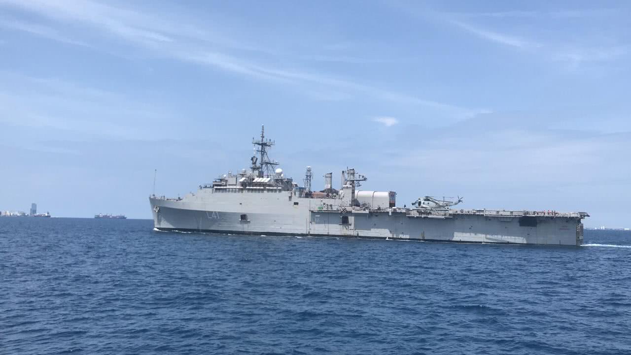 疫情,撤侨,船坞登陆舰,军舰,印度海军,印度_军事,马尔代夫