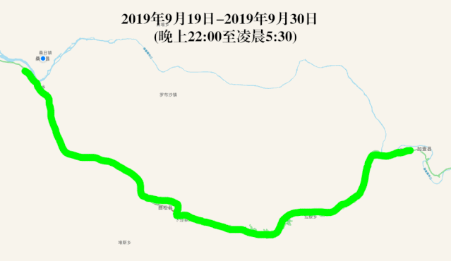 在夜间封闭施工期间,请往返桑日至加査的广大司乘人员,绕行国道g560线