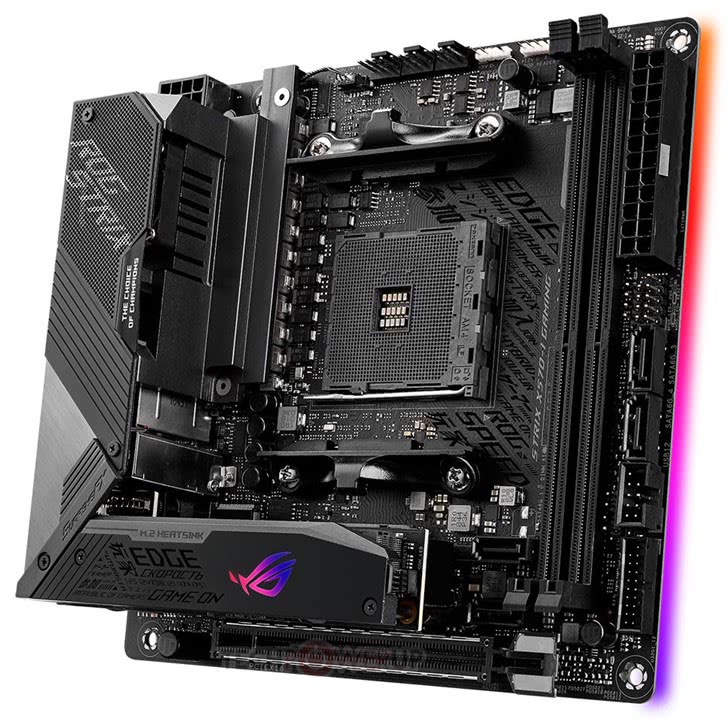 华硕rog x570i小板开始上市:正面m.2 插槽,两个小风扇散热