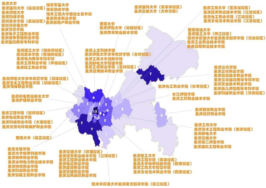 对重庆不熟悉,要填报重庆的大学,记得要看地图 - 新闻 - 头条资讯