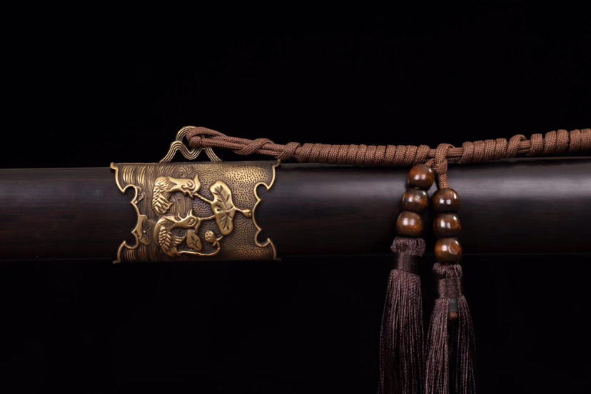 鸳鸯龙凤剑,铜装黑檀木鞘