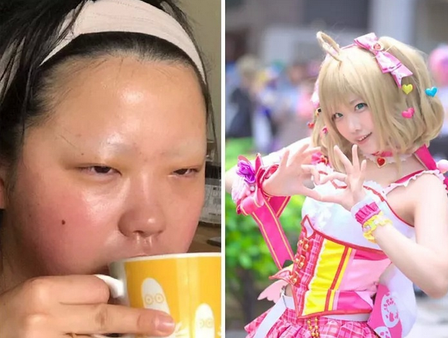 岛国coser放出素颜照,前后对比惊人,肥宅直呼梦想破灭