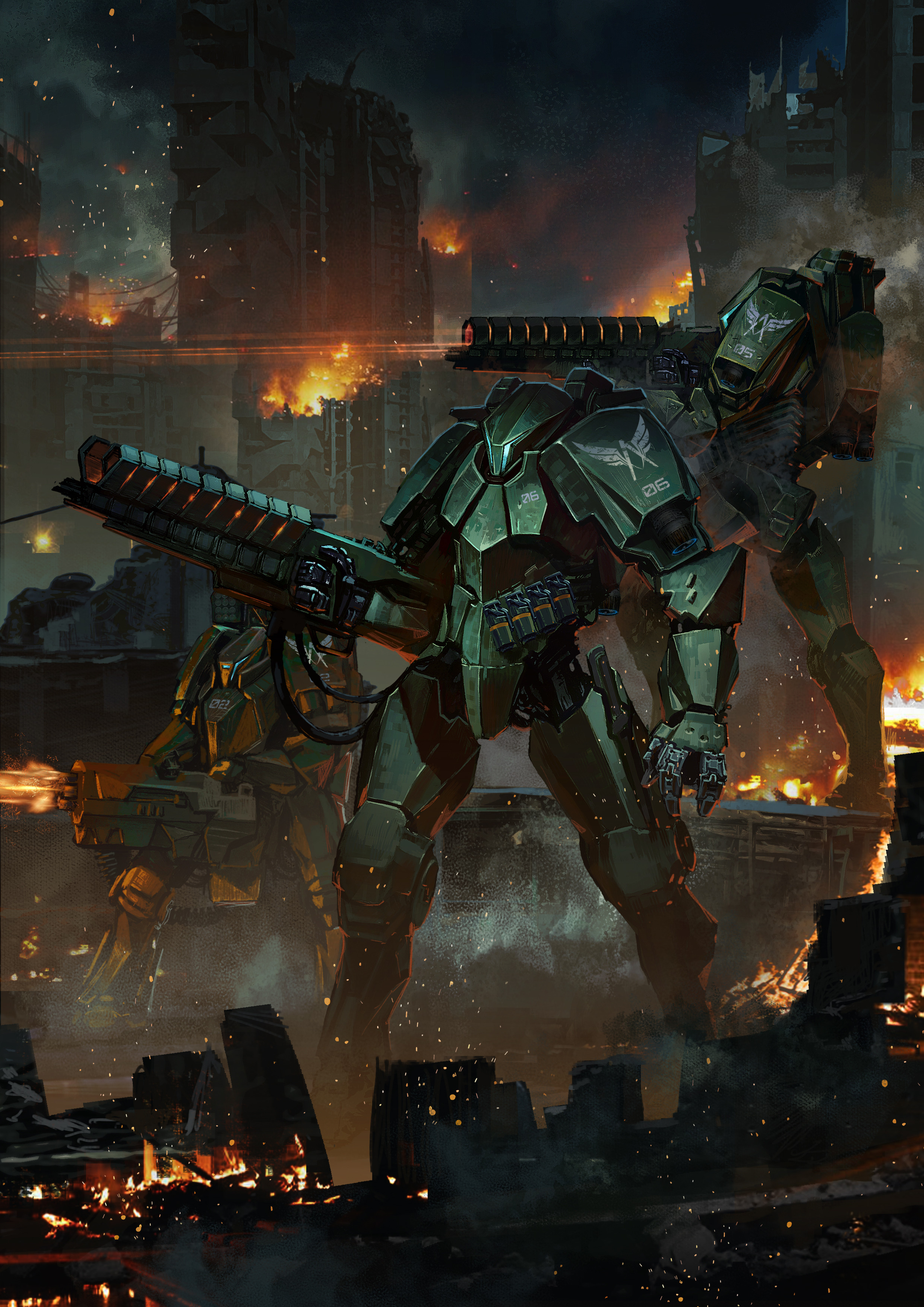 非常棒的一组机械机甲插画作品细节绘制的相当精美