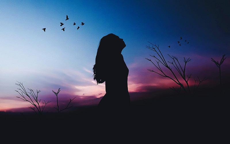 直到可以直接落在另一个人的肩膀……习惯了一个人的夕阳