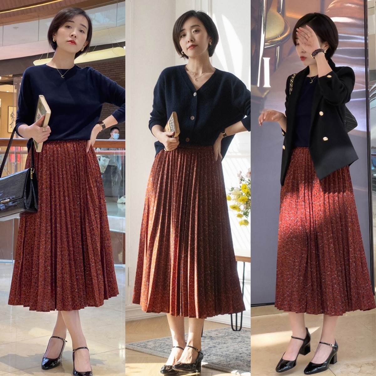 40��Ů�˰���ȹ��ô����ÿ� ��ɫ����+�ƺ�ɫ��ȹ ����������